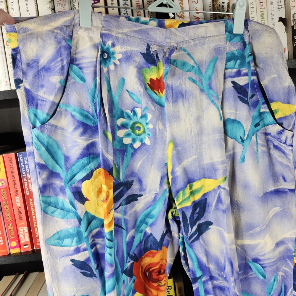 Vintage Jams World Floral Two-Piece Set Velvet Rose Print Size Large - Picture 6 of 8